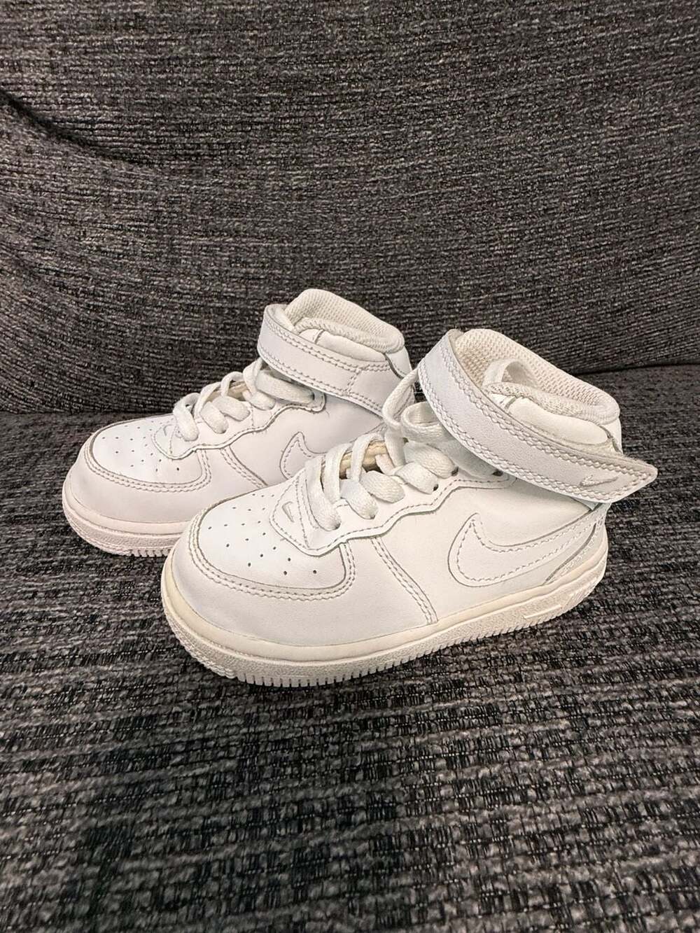 Nike Air Force 1 Mid Toddler White On White 7C (314197-113)